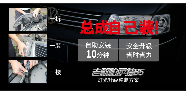 大眾帕薩特B5雙光透鏡大燈總成02