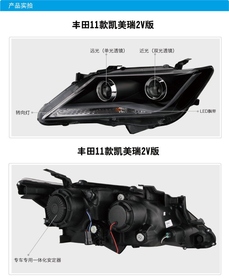 豐田凱美瑞雙光透鏡大燈總成01