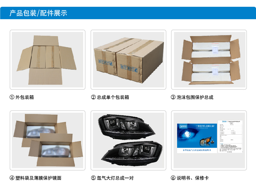 大眾高爾夫7一體化氙氣大燈總成17