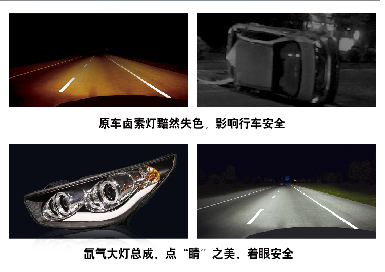 現(xiàn)代ix35LED日光燈雙光透鏡氙氣大燈總成 02