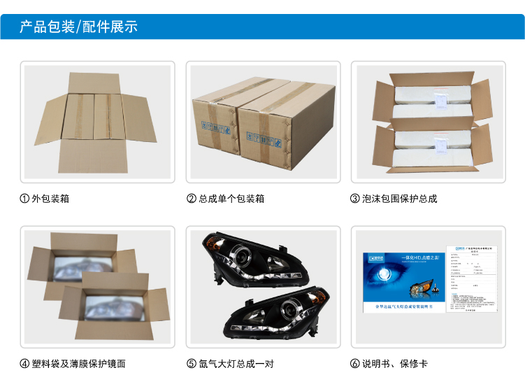 奔騰09款B50 Q5透鏡氙氣大燈總成 16